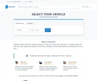 Spareto.co.uk(Car Parts and Accessories) Screenshot