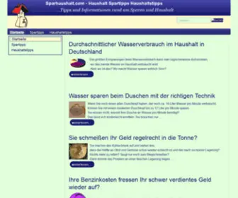Sparhaushalt.com(Sparhaushalt-Startseite) Screenshot