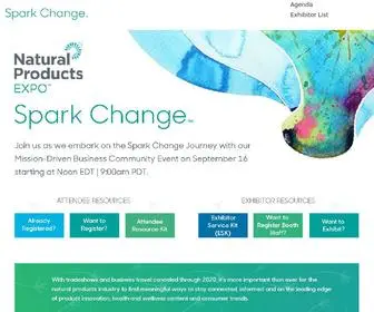 Sparkchangenow.com(Join us for a new initative by Nat Prod Expo) Screenshot