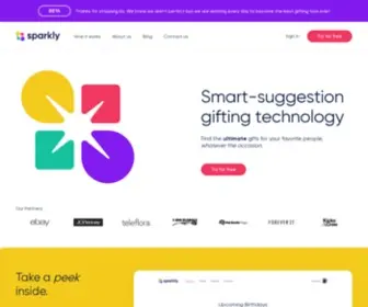 Sparkly.com(Smart-suggestion gifting technology) Screenshot