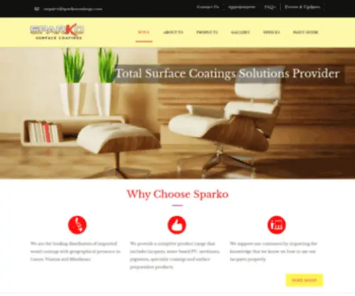 Sparkocoatings.com(Your Total Surface Coatings Solution) Screenshot