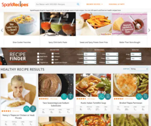 Sparkrecipes.com(Healthy Recipes) Screenshot