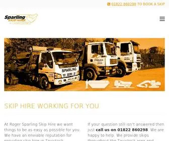 Sparlingskiphire.co.uk(Roger Sparling Skip Hire in Tavistock) Screenshot