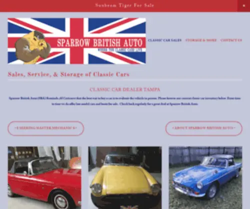 Sparrowbritishauto.com(Sales, Service, & Project Planning of Classic Cars) Screenshot