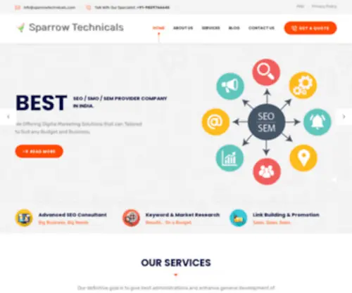 Sparrowtechnicals.com(Sparrow Tech web Design and development) Screenshot