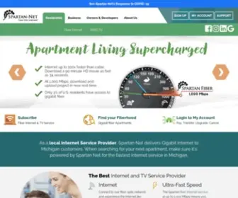 Spartan-Net.com(Spartan-Net Fiber Internet Service Provider Lansing Grand Rapids Apartments) Screenshot