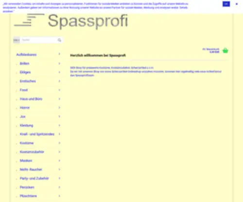 Spassprofi.de(Witze Spiele Funpics Funprogramme Scherzartikel Faschinkgskostueme) Screenshot