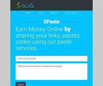 Spaste.com(Get paid to paste) Screenshot