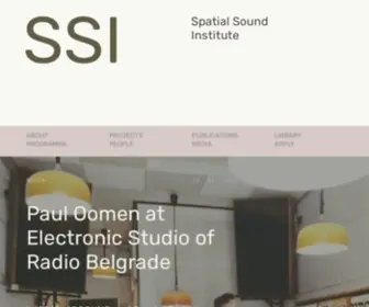 Spatialsoundinstitute.com(SSI) Screenshot