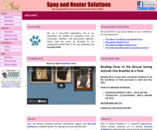 Spayandneutersolutions.org(Spay and Neuter Solutions) Screenshot