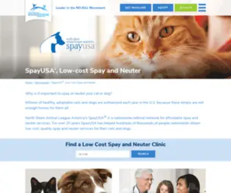 Spayusa.org(North Shore Animal League America's SpayUSA) Screenshot