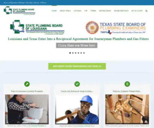 SPbla.com(State Plumbing Board of Louisiana) Screenshot