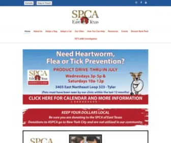 Spcaeasttx.com(SPCA of East Texas) Screenshot