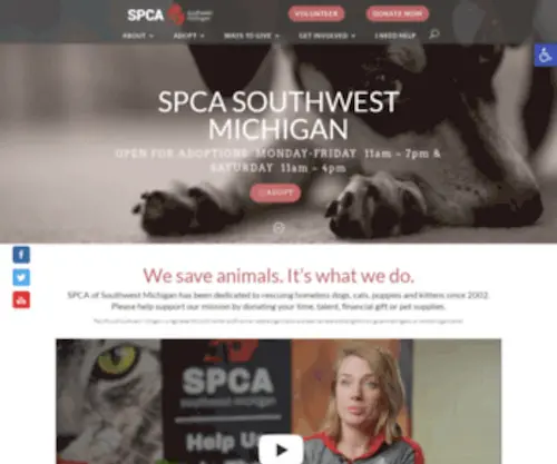Spcaswmich.org(SPCA of SW Michigan) Screenshot