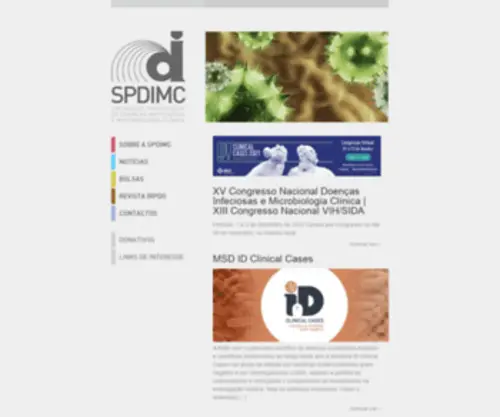 Spdimc.org(Sociedade Portuguesa de Doenças Infecciosas e Microbiologia Clínica) Screenshot