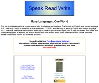 Speak-Read-Write.com(Free online materials for teaching or learning English) Screenshot