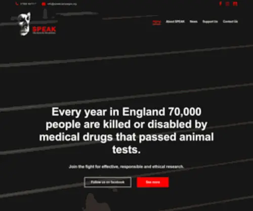 Speakcampaigns.org(The Voice for the Rights of Animals) Screenshot