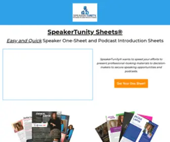 Speakertunitysheets.com(Easy and Quick Speaker and Podcast Introduction Sheets) Screenshot