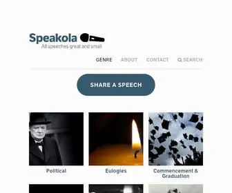 Speakola.com(Speakola collects great speeches) Screenshot