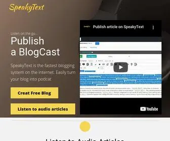 Speakytext.com(Create free blog) Screenshot