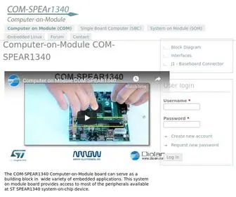 Spear1340.com(Computer-on-Module COM-SPEAR1340) Screenshot