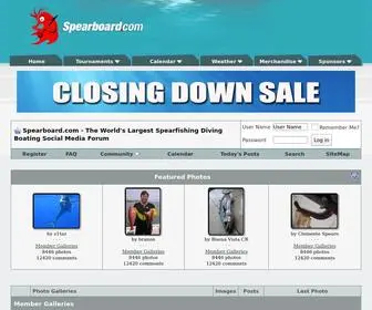 Spearboard.com(The World's Largest Spearfishing Diving Boating Social Media Forum) Screenshot