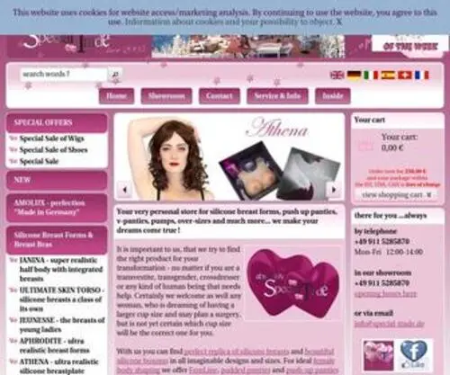 Special-Trade.eu(Your very personal shop for transgenders) Screenshot