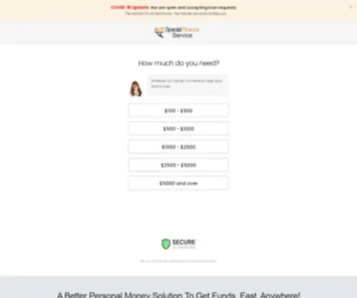 Specialfinanceservice.com(Get a secure loan as soon as the next business day) Screenshot