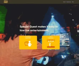 Specialguestapp.com(Booking Entertainment) Screenshot