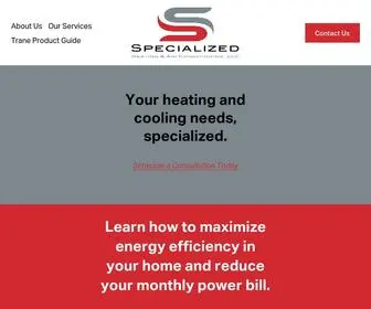 Specializedheatingandair.com(Specialized Heating and Air Conditioning) Screenshot