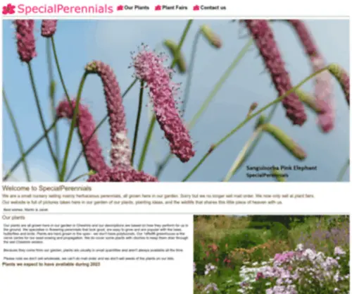 Specialperennials.com(SpecialPerennials Plant Nursery) Screenshot