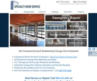 Specialtydoor.com(Garage Doors and Door Repair in Lynnwood) Screenshot