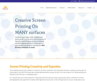 Specialtyscreenprinting.com(Specialty Screen Printing) Screenshot