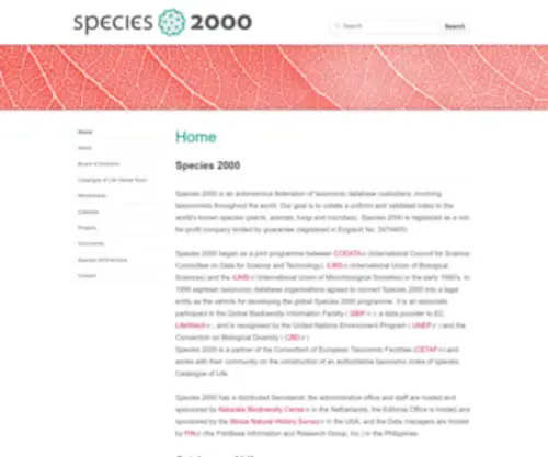Species2000.org(Species 2000) Screenshot