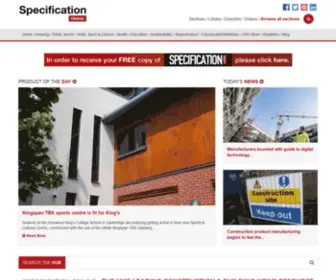 Specificationonline.co.uk(Specification Online) Screenshot