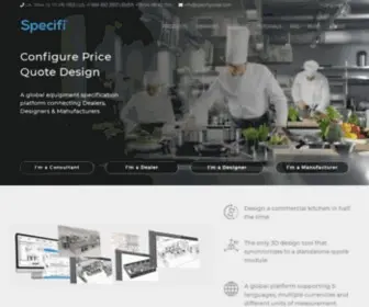 Specifiglobal.com(Design a commercial kitchen in half the time. The only 3D design tool) Screenshot