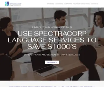 Spectracorplanguageservices.com(SpectraCorp Healthcare and Medical Language Interpreter Service) Screenshot