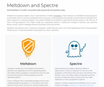 Spectreattack.com(Meltdown and Spectre) Screenshot