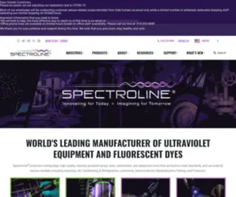 Spectroline.com(The World's Leading Manufacturer for Fluorescent Leak Detection) Screenshot