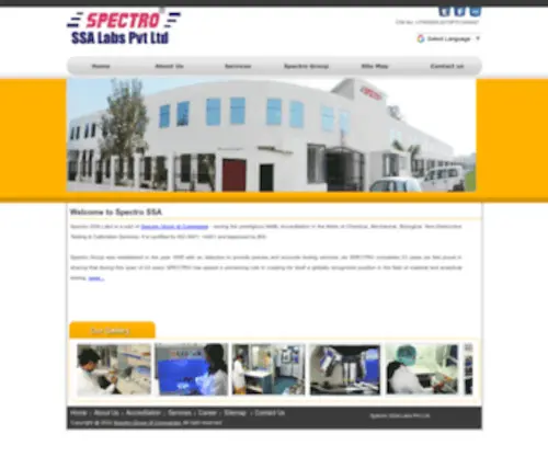 Spectrossa.com(Testing Lab for Metal Testing) Screenshot