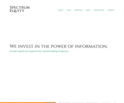 Spectrumequity.com(Spectrum Equity) Screenshot