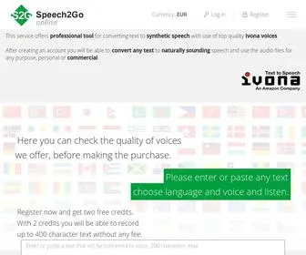 Speech2GO.online(Ivona online text) Screenshot