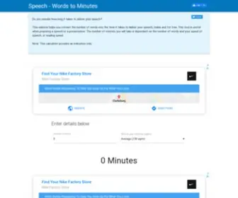 Speechinminutes.com(This website converts the number of words to the time required (in minutes)) Screenshot