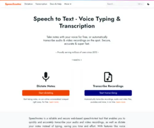 Speechnotes.co(Free Speech to Text Online) Screenshot
