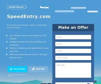 Speedentry.com(Domain name is for sale) Screenshot