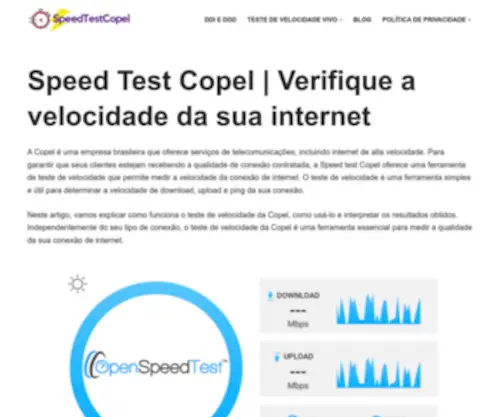 Speedtest-Copel.com(Speed Test Copel) Screenshot