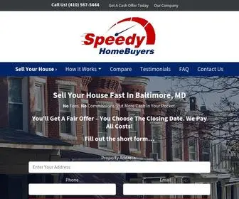 Speedyhomebuyersmd.com(We buy houses Baltimore) Screenshot