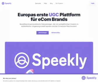 Speekly.de(Die #1 Plattform für UGC) Screenshot