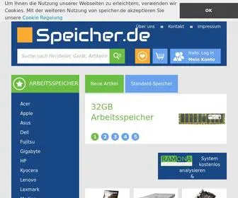 Speicher.de(Arbeitsspeicher kaufen) Screenshot