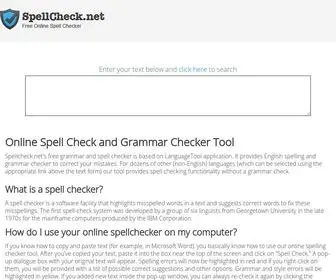 Spellcheck.net(Online Spelling and Grammar Check) Screenshot